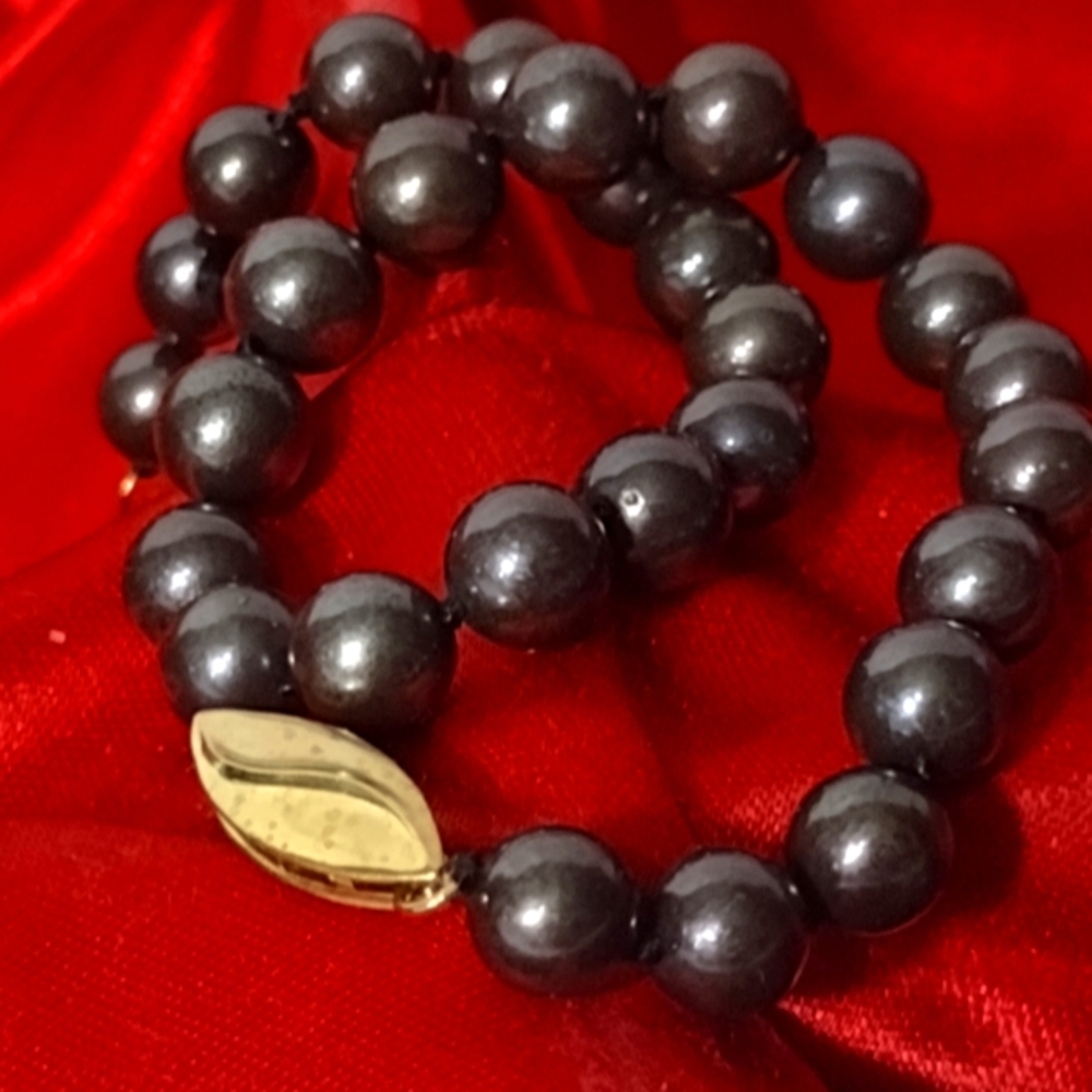 14K Gold Tahitian South Sea Pearls Magical in their Allure NWT 8.5" 6mm